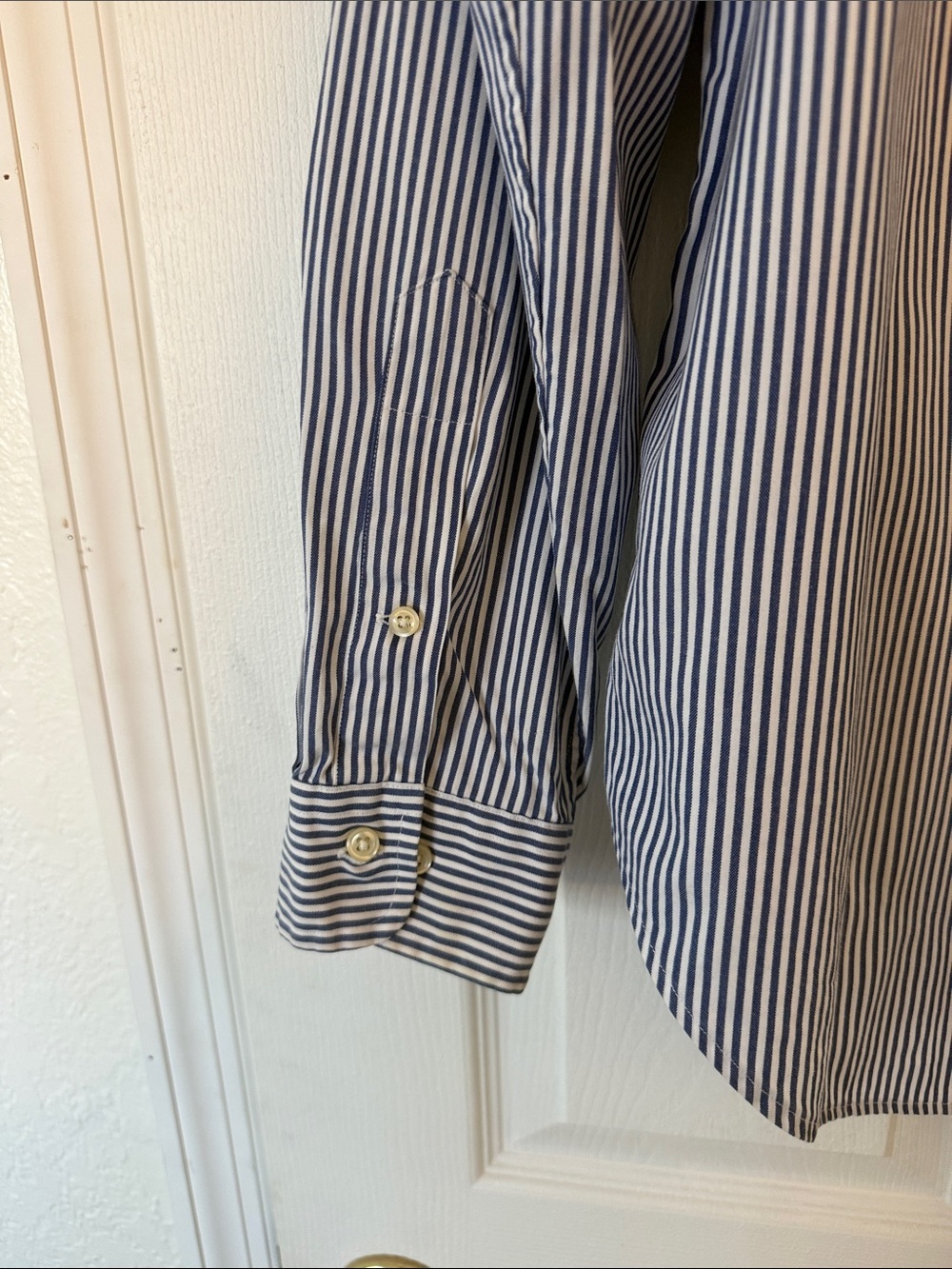 Polo by Ralph Lauren Navy and White Striped Classic Fit Shirt - Picture 9 of 10